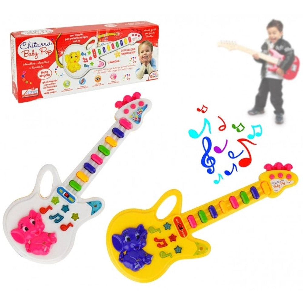 Trade Shop - Chitarra Giocattolo Baby Pop Con Luci Melodie Preimpostate E Tracolla -