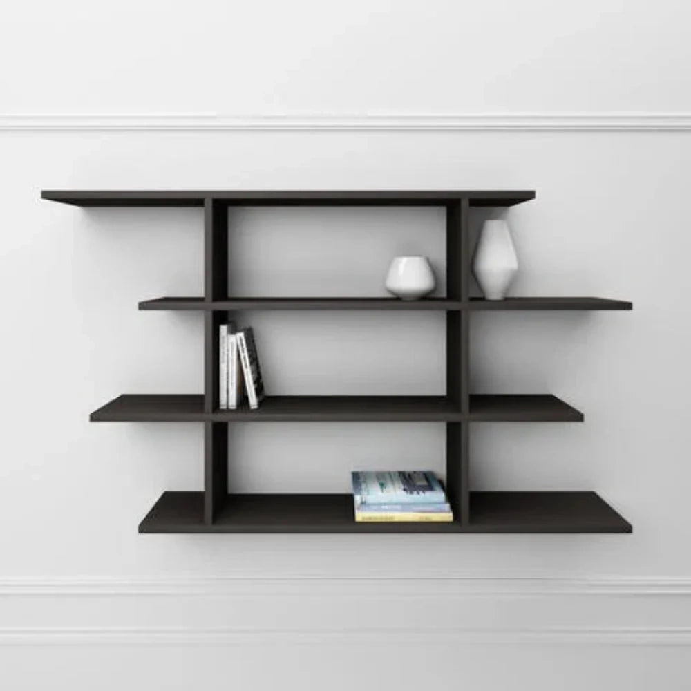 Libreria da parete Skyline grigio 126x22x80 cm design moderno salvaspazio | Duzzle