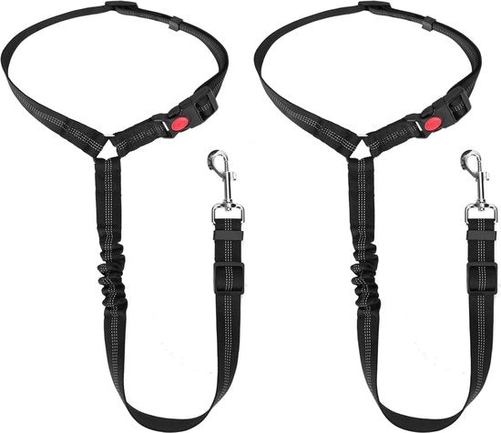 Cintura di sicurezza per cani con riflessi e supporto cranico regolabile, 2 pezzi di cinture di sicurezza