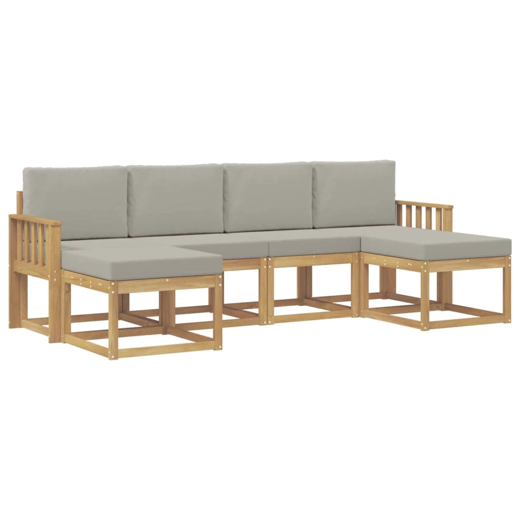 Set di divani da esterno 6 pcs Bianco e Grigio Chiaro 3388010