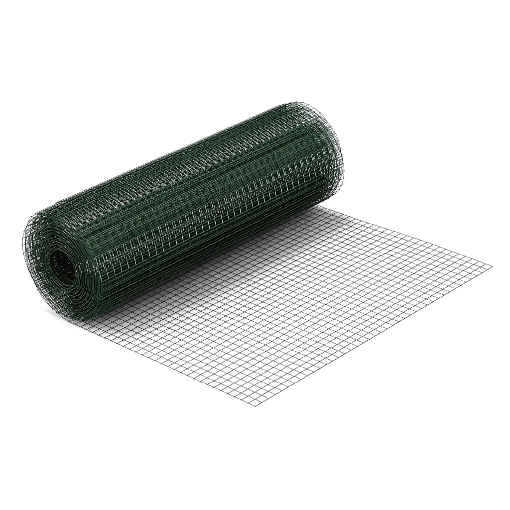 Rete Metallica Verde Rivestita in PVC Maglia Quadrata 12x12 mm per Recinzioni Giardino Orto Pollai Protezione Alberi Rete Elettrosaldata Rigida Varie Misure  1.5x10Metri
