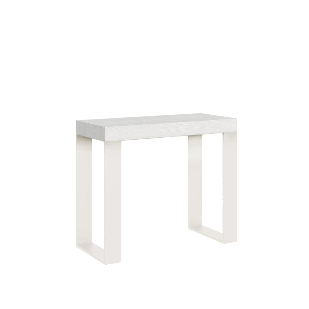 Consolle allungabile 90x40/196 cm Tekno Small Bianco Frassino telaio Bianco