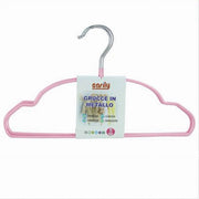 Trade Shop - Set 5pz Grucce Stampelle In Metallo Gommate Antiscivolo Rosa Appendi Abiti 87676 -