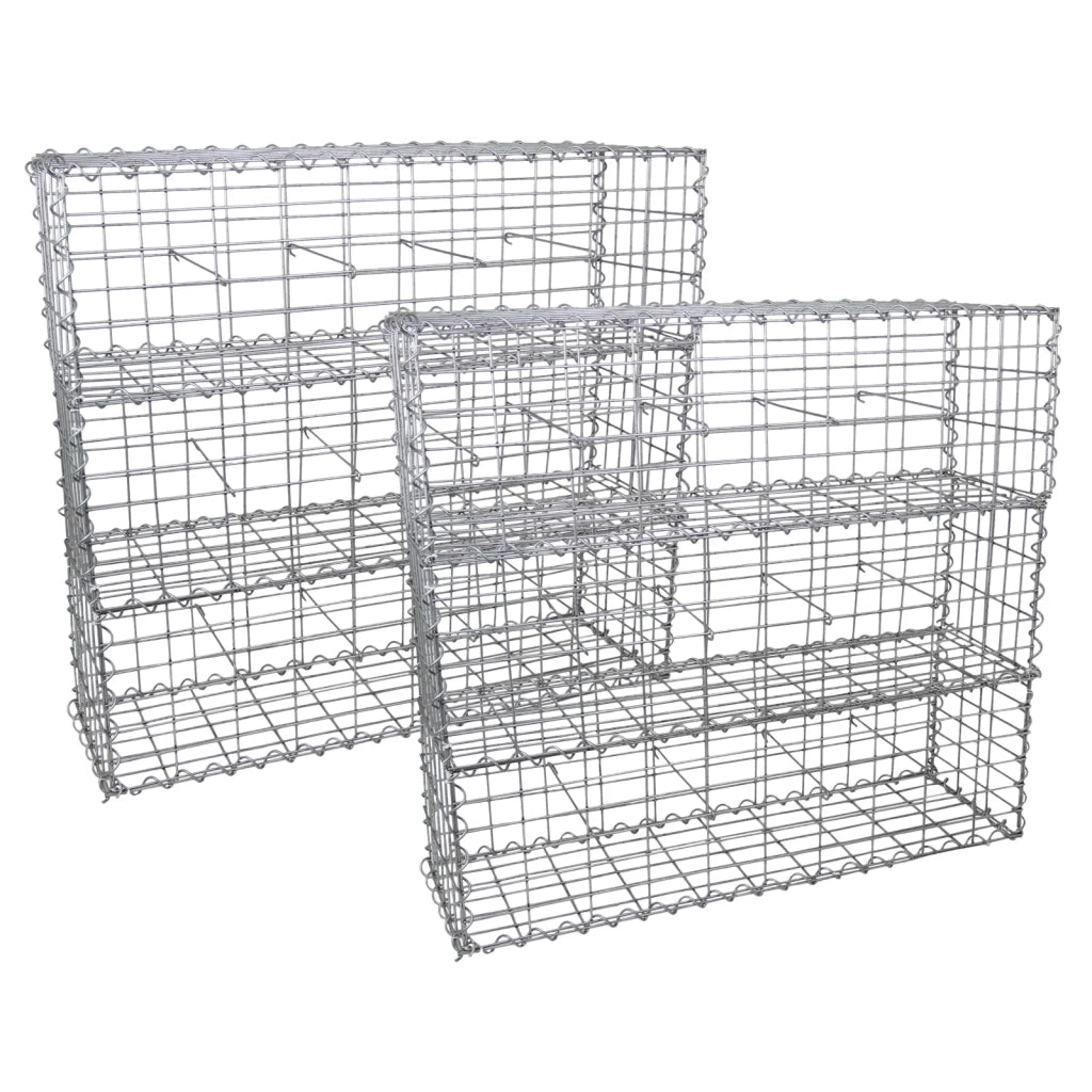 6 Gabbioni per Sassi da Giardino e da Esterno 100cm x 30cm x 30cm in Acciaio