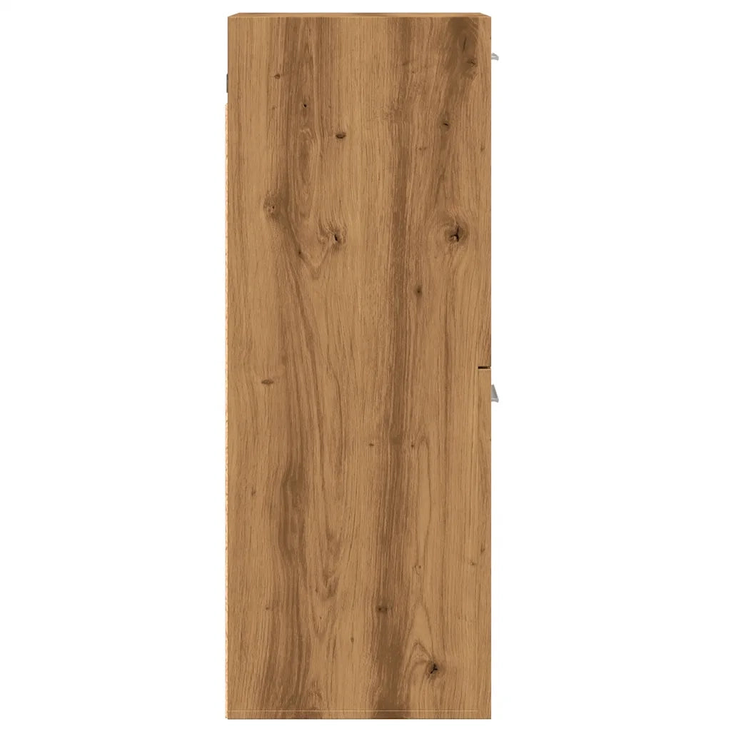 vidaXL Mobile Pensile Bagno Rovere Artigianale 30x30x80cm Truciolato