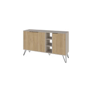 Credenza in legno "Clara" - 142 x 36 x 83 cm - Pietra arenaria