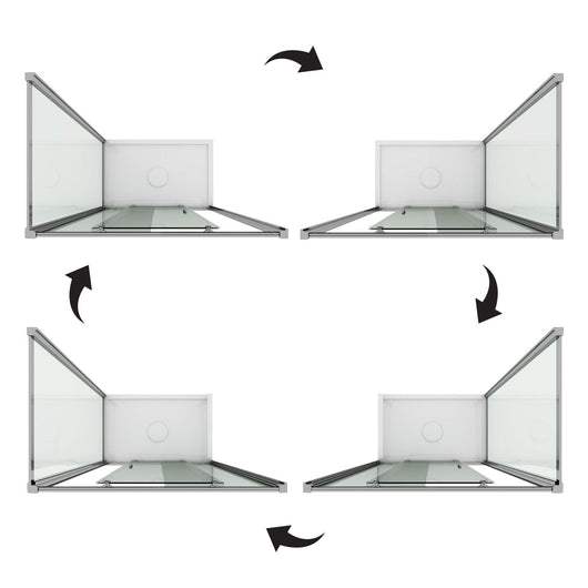 Box Doccia Angolare 80x150 cm 1 Anta Scorrevole in Cristallo Opaco 6mm H185 Fosterberg Kolding Duo