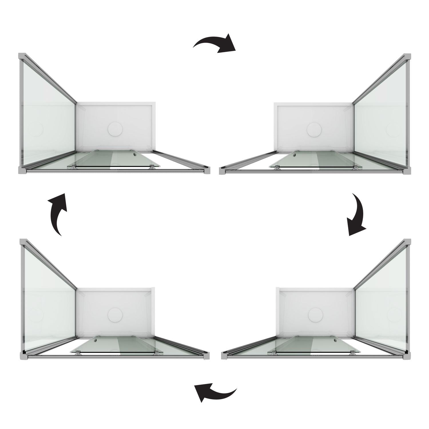 Box Doccia Angolare 90x150 cm 1 Anta Scorrevole in Cristallo Opaco 6mm H185 Fosterberg Kolding Duo