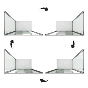 Box Doccia Angolare 80x110 cm 1 Anta Scorrevole in Cristallo Opaco 6mm H185 Fosterberg Kolding Duo