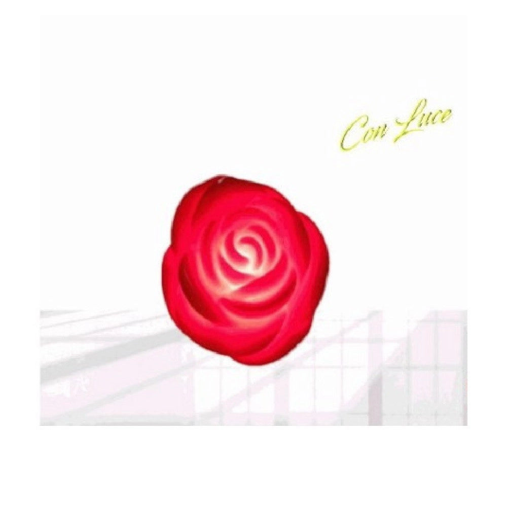 Trade Shop - Set 6 Pz Rosa Rose In Plastica Luminoso Decorazione Luce San Valentino 6cm 84932 -