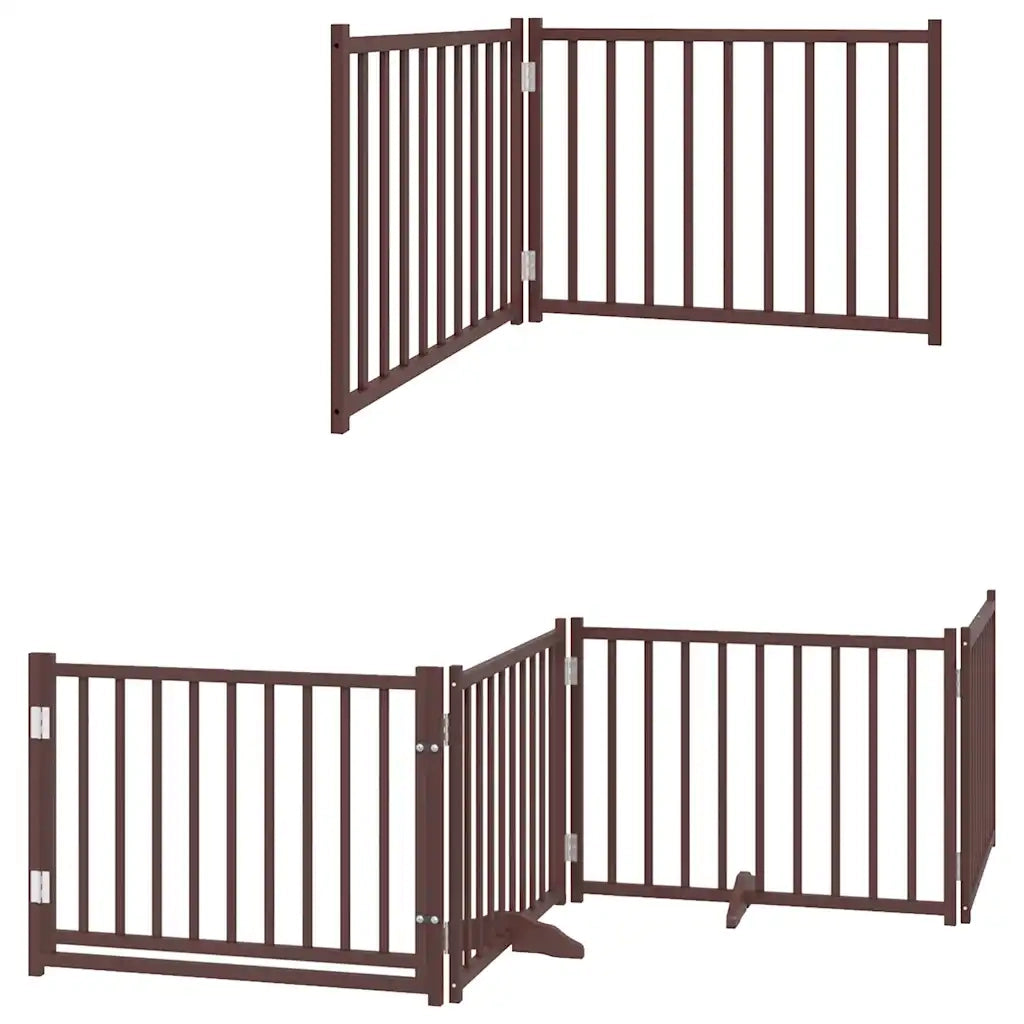 Cancello Cani Porta Pieghevole Marrone 6 Pannelli 480cm Pioppo 3155745