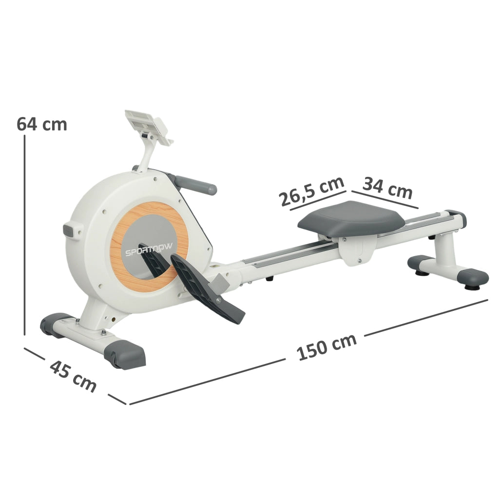 Rameur Magnetico 16 Livelli con Schermo LCD e Supporto Telefono ¨C zephmum ¨C Verticale