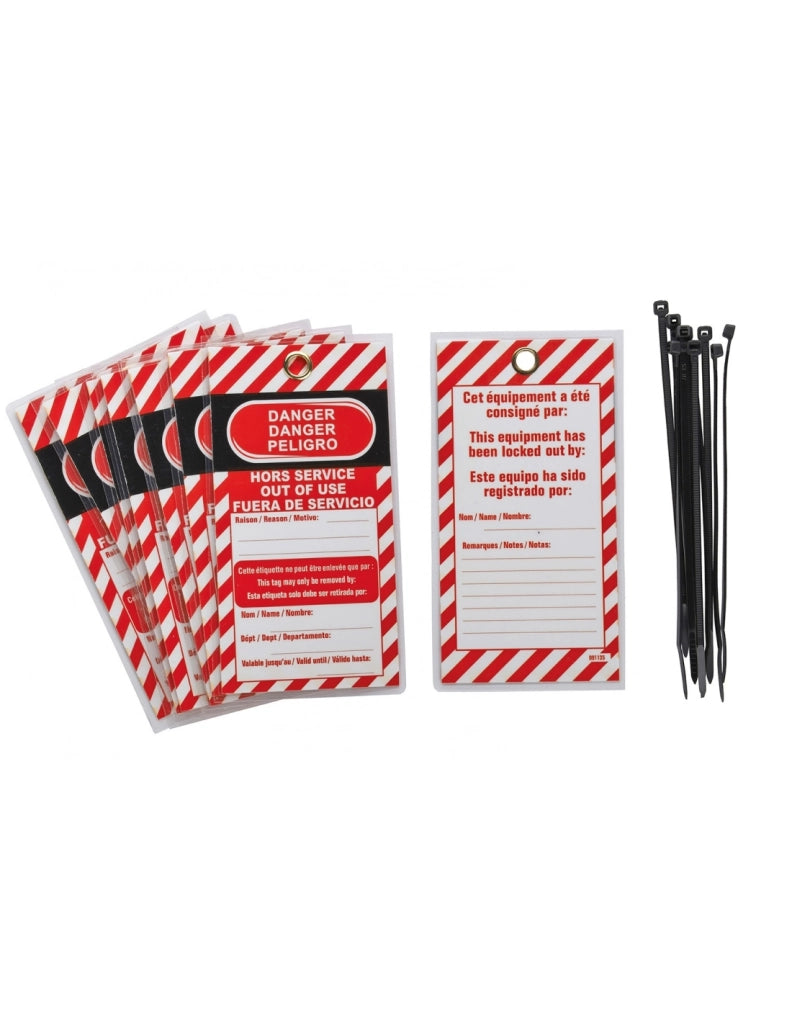 Set di 10 cartellini di pericolo "Fuori servizio", FR/EN/ES – THIRARD