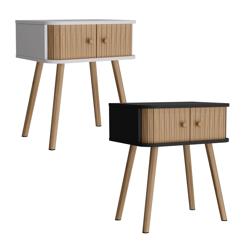 Vicco Comodino Antracite/bambù 40 x 47 cm Set di 2