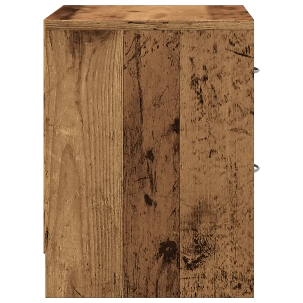 Set di 2 Comodini | Armadio da Notte | Mobiletto da notte Legno Antico 40x30x40 cm in Legno Multistrato