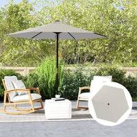 Telo di Ricambio per Ombrellone Ø3 m con Prese d'Aria per Telai in Legno e Acciaio Crema