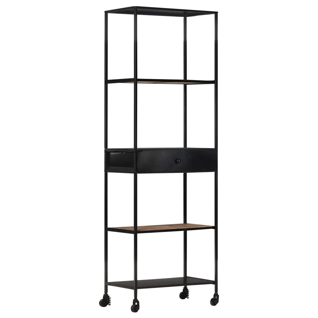 Libreria 60x35x180 cm in Legno di Mango Grezzo e Ferro cod mxl 19255