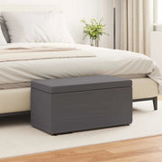 Pouf Grigio Pelle Sintetica e Legno Ingegnerizzato