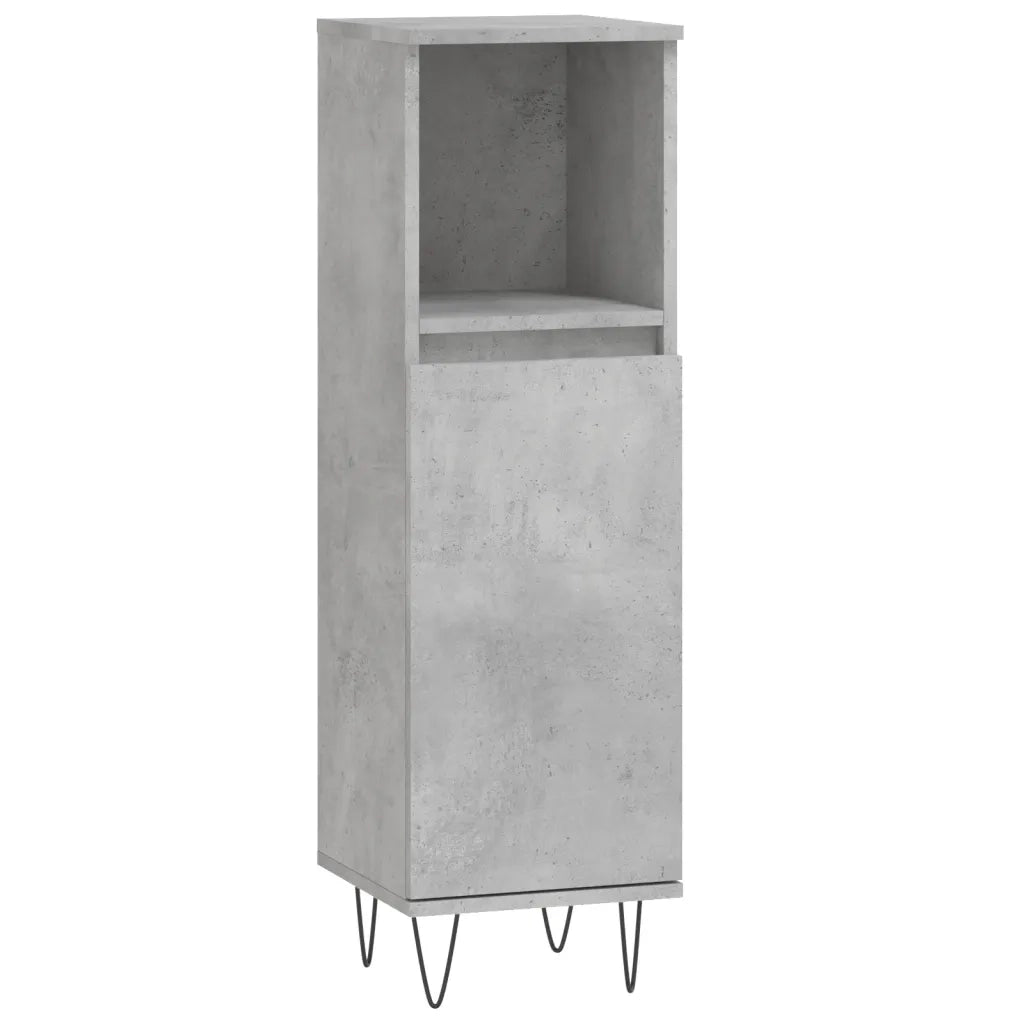 Armadietto Bagno Grigio Cemento 30x30x100 cm Legno Multistrato 831560