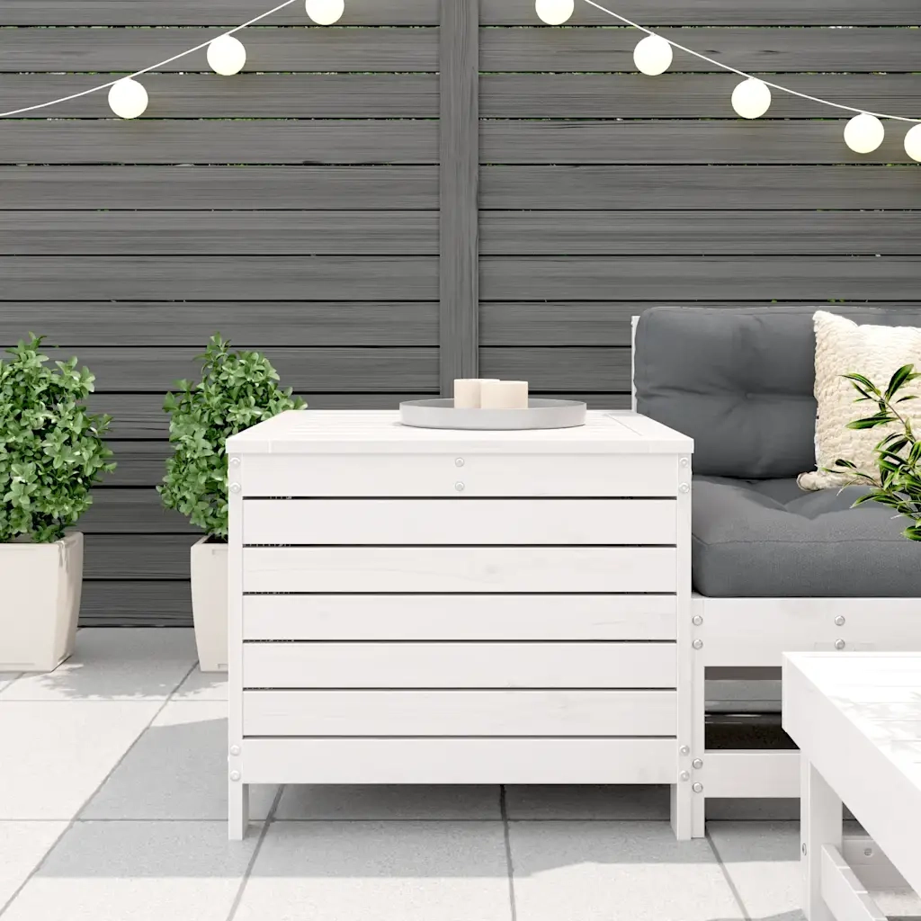Sedia da giardino-Poggiapiedi Giardino Bianco 62x63,5x53,5 cm Legno Massello Pino