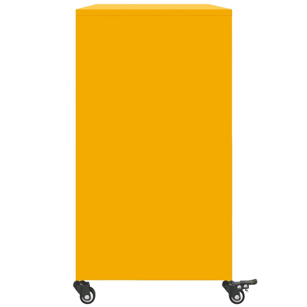 Credenza-Buffet-Armadio da cucina Giallo Senape 100,5x39x72 cm Acciaio Laminato a Freddo