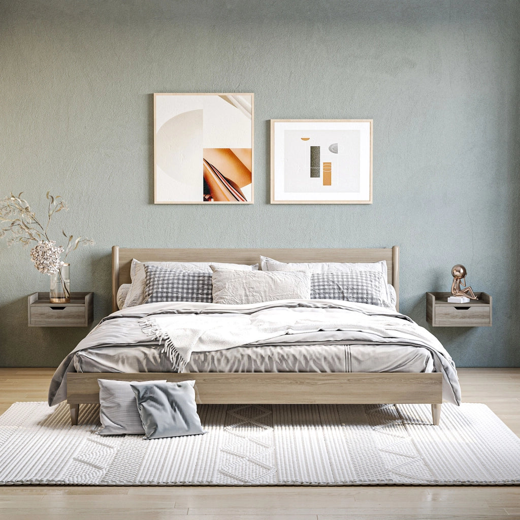 Comodino sospeso ¨C zephmum ¨C grigio 40x30x19.5 cm