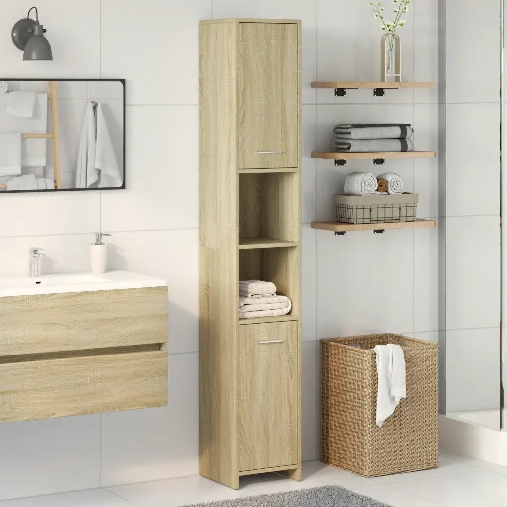 Mobile da Bagno | Armadio da bagno Rovere Sonoma 30x30x183,5 cm Legno tecnico