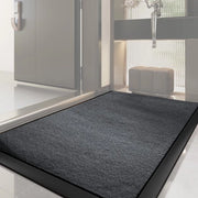 Matteo per porte esterne, 60 x 90 cm, antiscivolo, matto di ingresso, lavabile e resistente all'acqua, sottile, matto per porte, scendino per ingresso e esterno, grigio