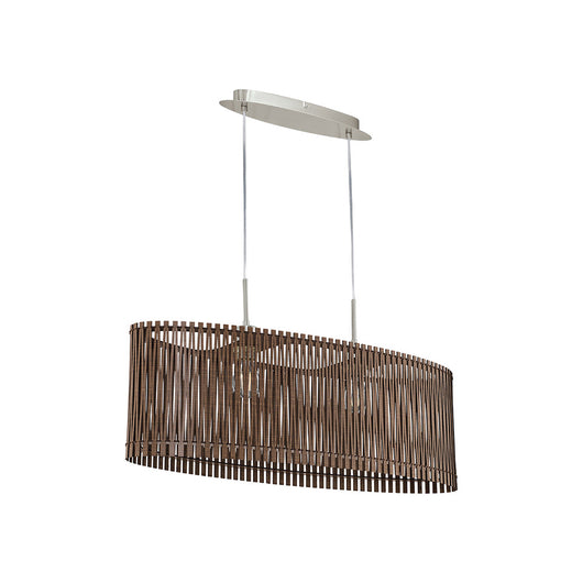 Lampadario Industrial Sendero 2 Luci Acciaio Grigio Opaco Diffusore Marrone