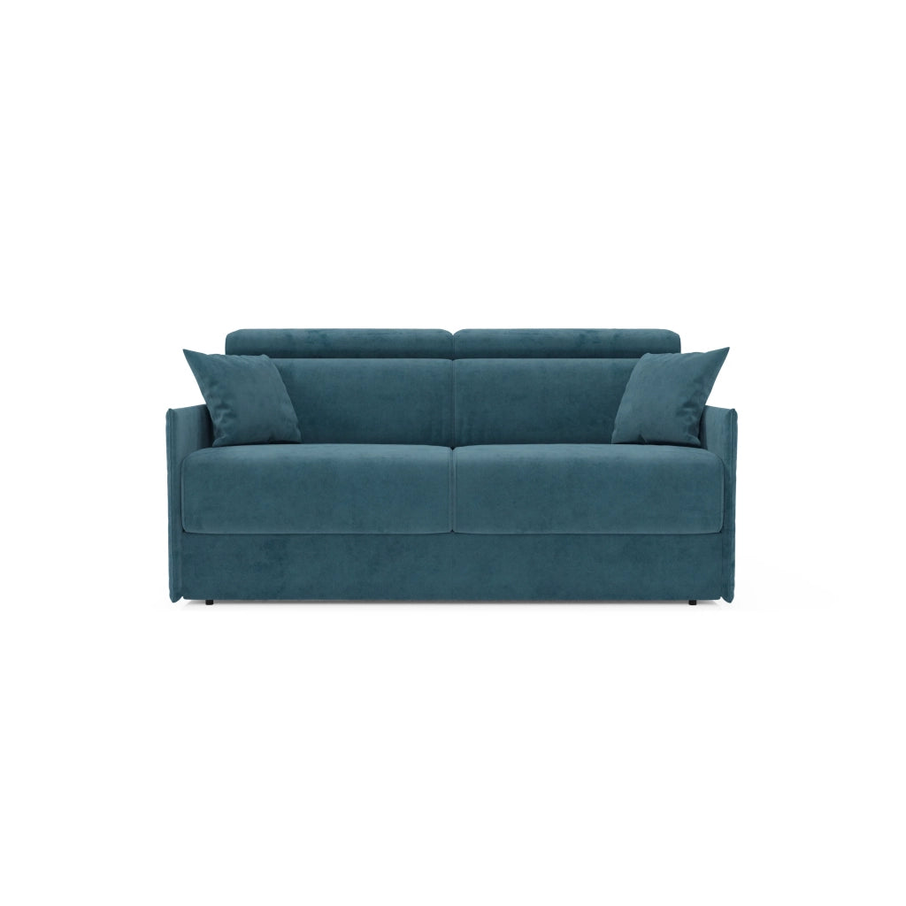 Miryam Divano letto con poggiatesta reclinabili e comfort maxi - design compatto in morbido tessuto smacchiabile T31 169 cm petrolio