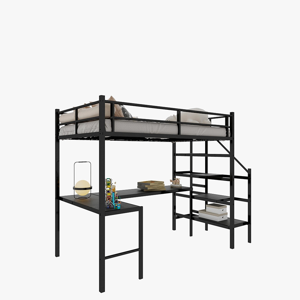 Letto a castello - Xylo - 90x200 cm scrivania L contenitori