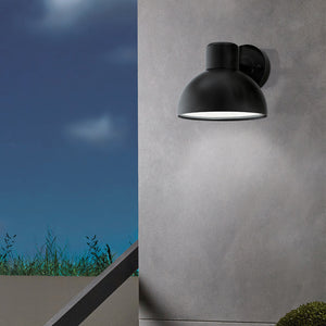 Applique Esterno Contemporanea Entrimo Metallo Nero Policarbonato Bianco E27