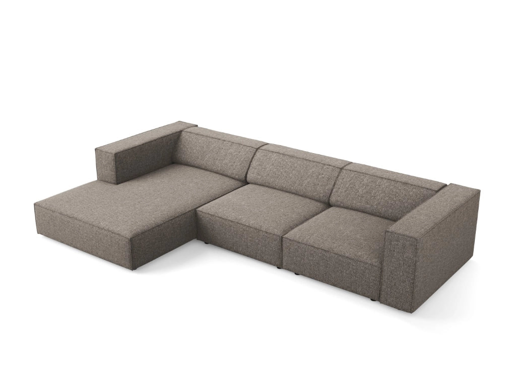 Cosmopolitan Design - Divano angolare sinistro "Arendal" 4 posti in ciniglia grigio 
