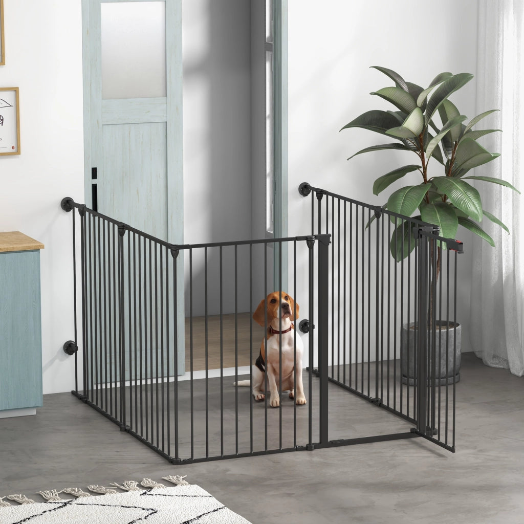 Cancellino per Cani Pieghevole ¨C zephmum ¨C Nero 123x102x90 cm