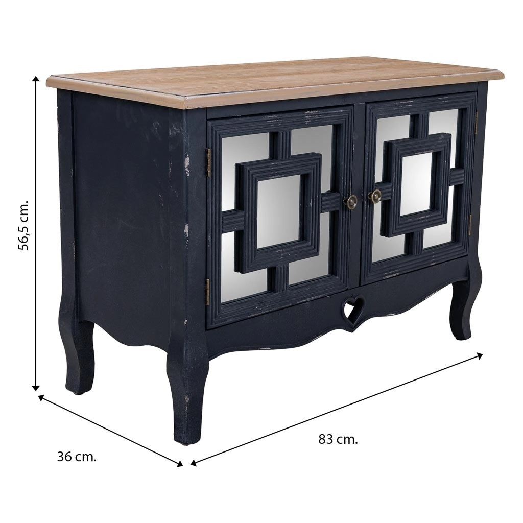 Mobile da ingresso in legno nero 83x36x56,5h