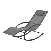 Lettino prendisole a dondolo Tarent acciaio e tessuto 174 x 63 x 88 cm grigio scuro 03_0006404