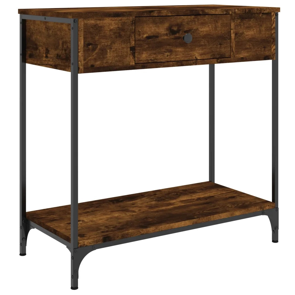 Tavolino Consolle | Tavolo d'Ingresso Rovere Fumo 75x34,5x75cm Legno Multistrato