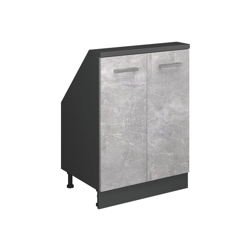 Mobile sottotetto Rion Calcestruzzo/Antracite con 2 porte Vicco