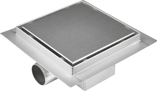 Fissaggio per pavimento e doccia quadrato - finitura a bordo - 30 x 30 cm - 20x20cm - argento