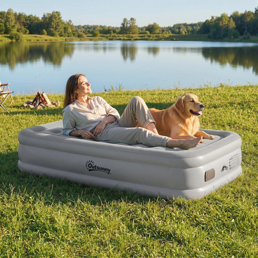 Materasso ad aria auto-gonfiante con pompa elettrica ¨C Zephmum ¨C Grigio 99x191x22 cm