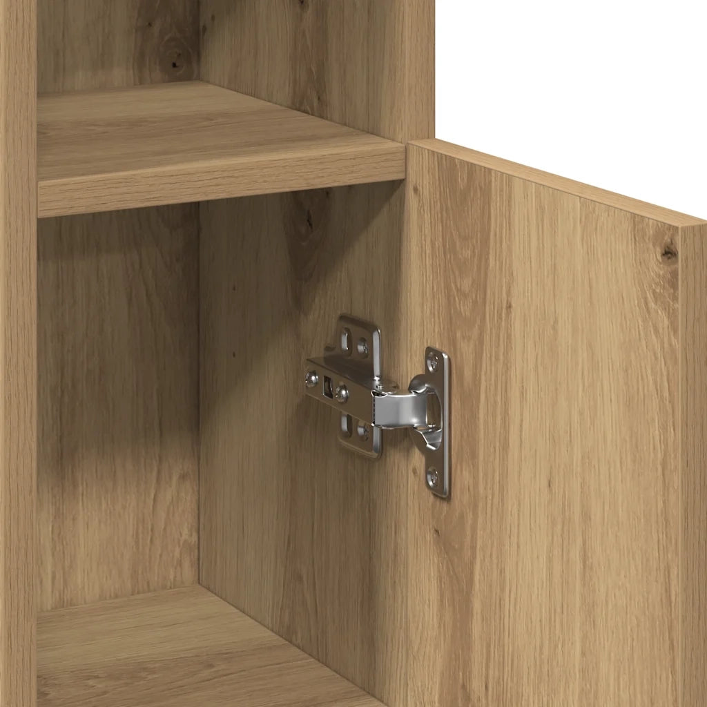 Mobile da Bagno con Portarotolo Rovere Artigianale 20,5x22x90cm 858505