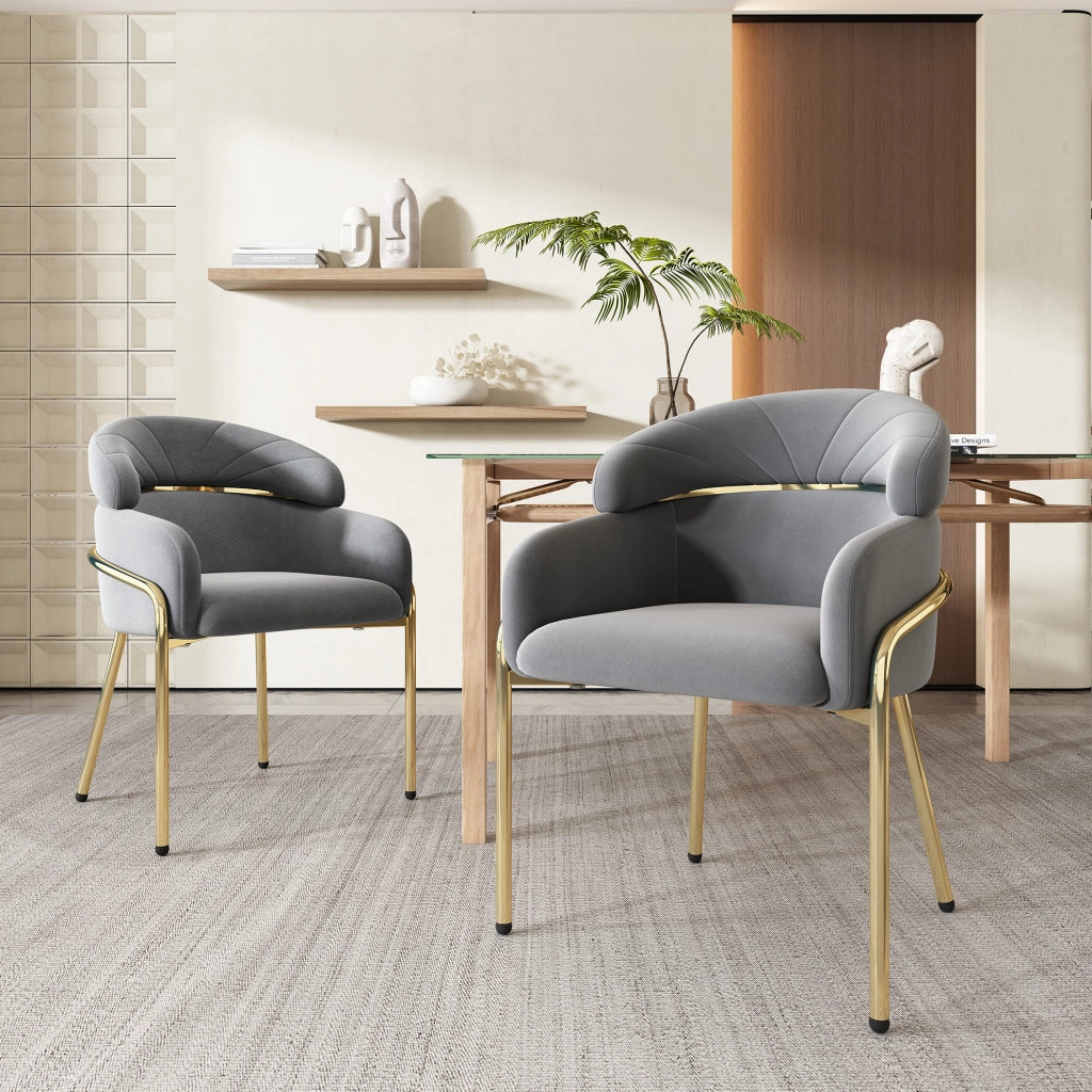 Sedia da pranzo 59.69x59.69x55.88 cm con comfort ed ergonomia in velluto grigio