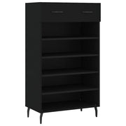 Scarpiera | Mobile per scarpe Nera 60x35x105 cm in Legno Multistrato