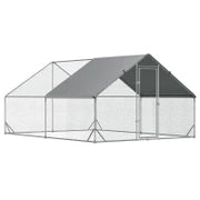 Pollaio da Giardino con Telaio Zincato, Copertura Impermeabile e Rete Esagonale, 3x4x2 m, Argento