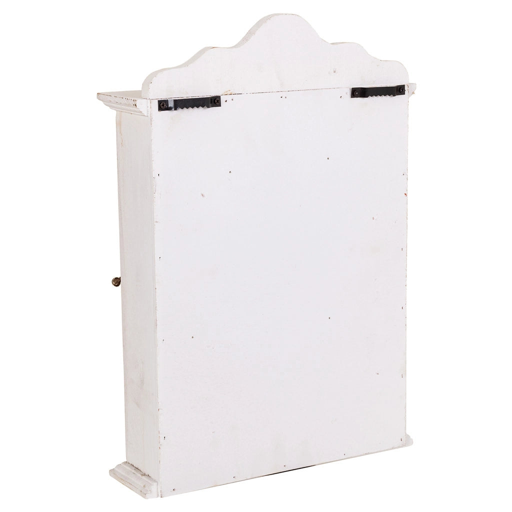 Cassetta portachiavi in legno bianco 25x7,5x36h