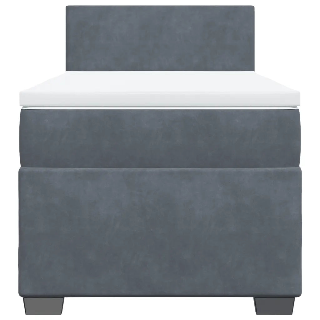 Giroletto a Molle con Materasso Grigio Scuro 90x200 cm Velluto 3286205