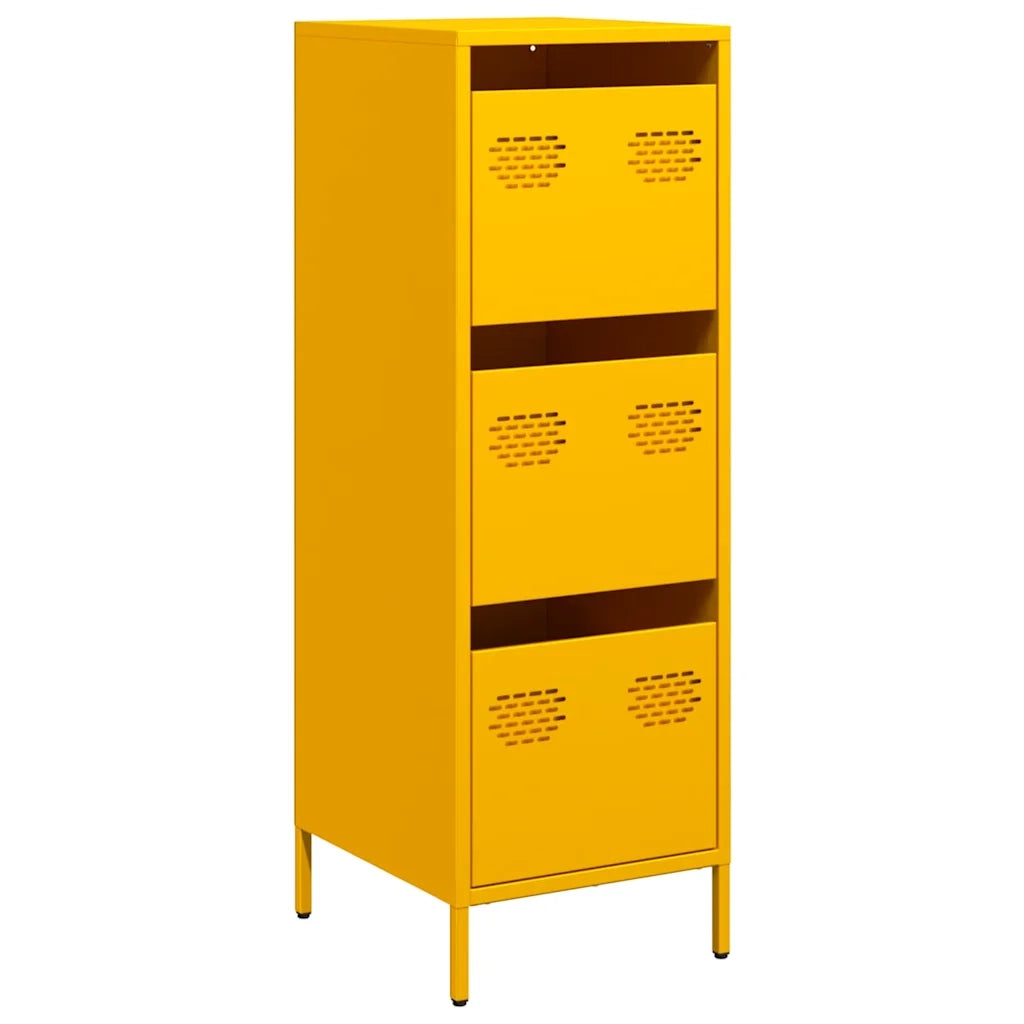 Credenza | Madia | Buffet da pranzo | Armadio da pranzo Giallo Senape 39x35x103,5 cm in Acciaio