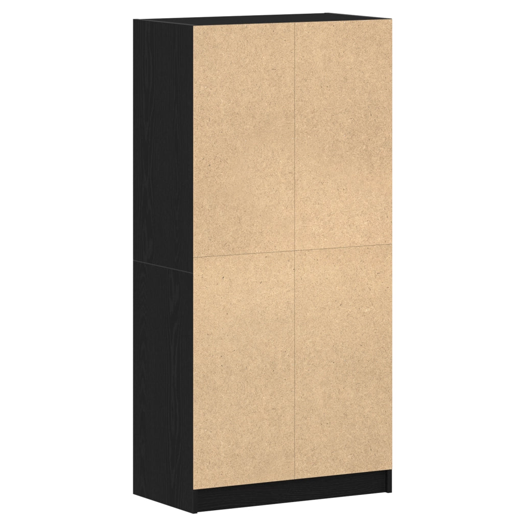 Highboard con Ante Rovere Nero 68x37x142 cm Legno ingegnerizzato