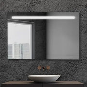 Specchio bagno 105x70 cm con fascia LED superiore bianco naturale