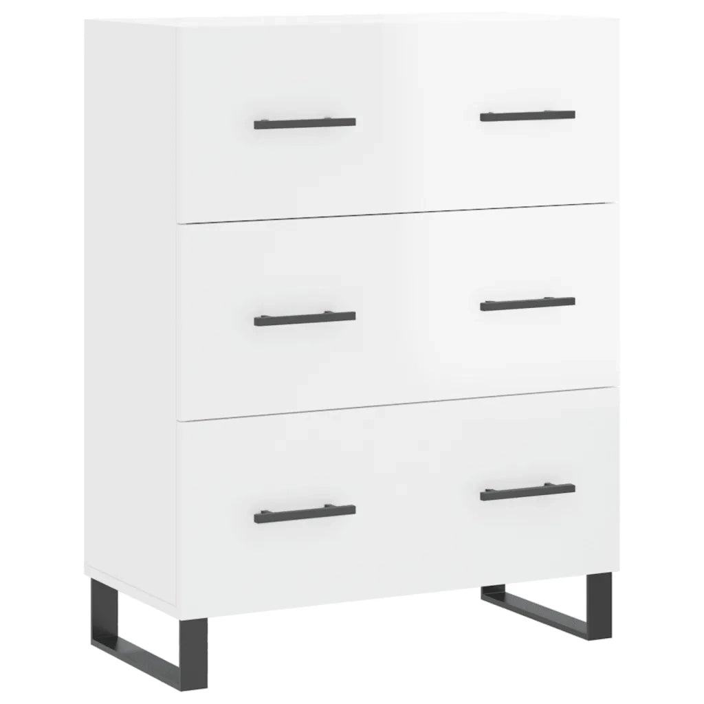 Credenza-Buffet-Armadio da cucina 69,5x34x90 cm in Legno Multistrato Bianco Lucido 640168